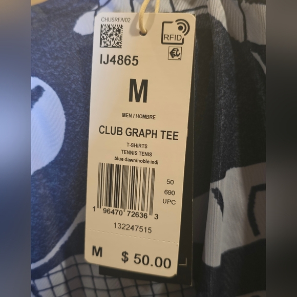 Adidas Men's Blue Camouflage Aeroready Club Graphic Tee Size M NWT - Picture 7 of 8